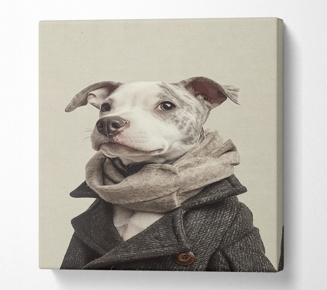  A Canvas Print of Grey Dog In A Scarf Canvas Art