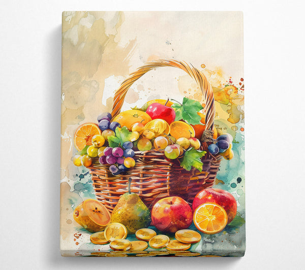  A Canvas Print of Golden Harvest Basket Canvas Art