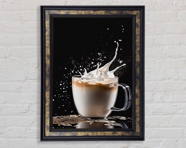 Latte Splash Framed Print