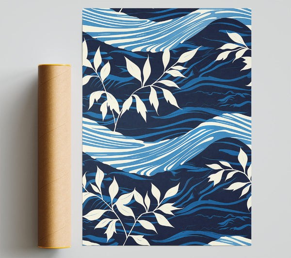 Midnight Blue Branches Print