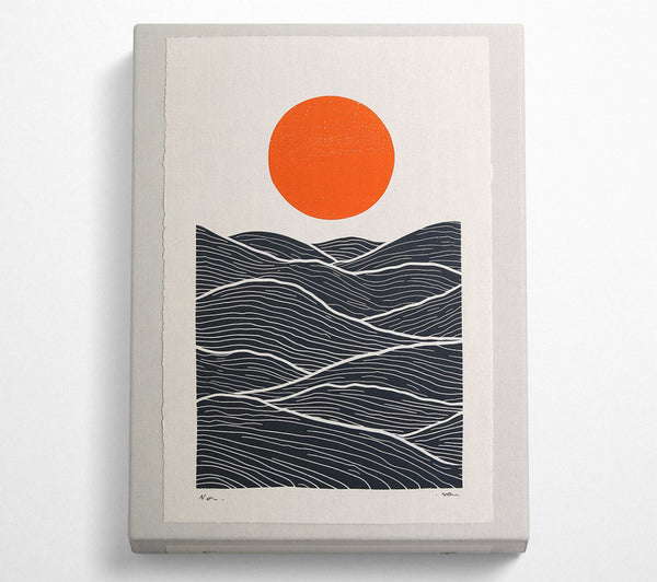  A Canvas Print of Orange Above Waves Canvas Print