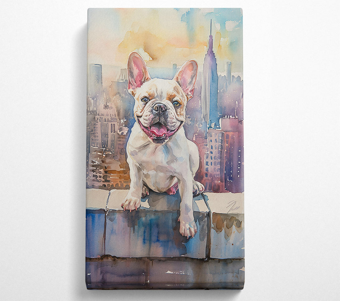  A Canvas Print of Blue City Frenchie Canvas Wall Art