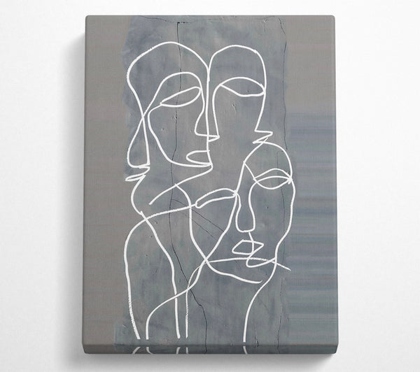  A Canvas Print of Silver Line Faces Canvas Art