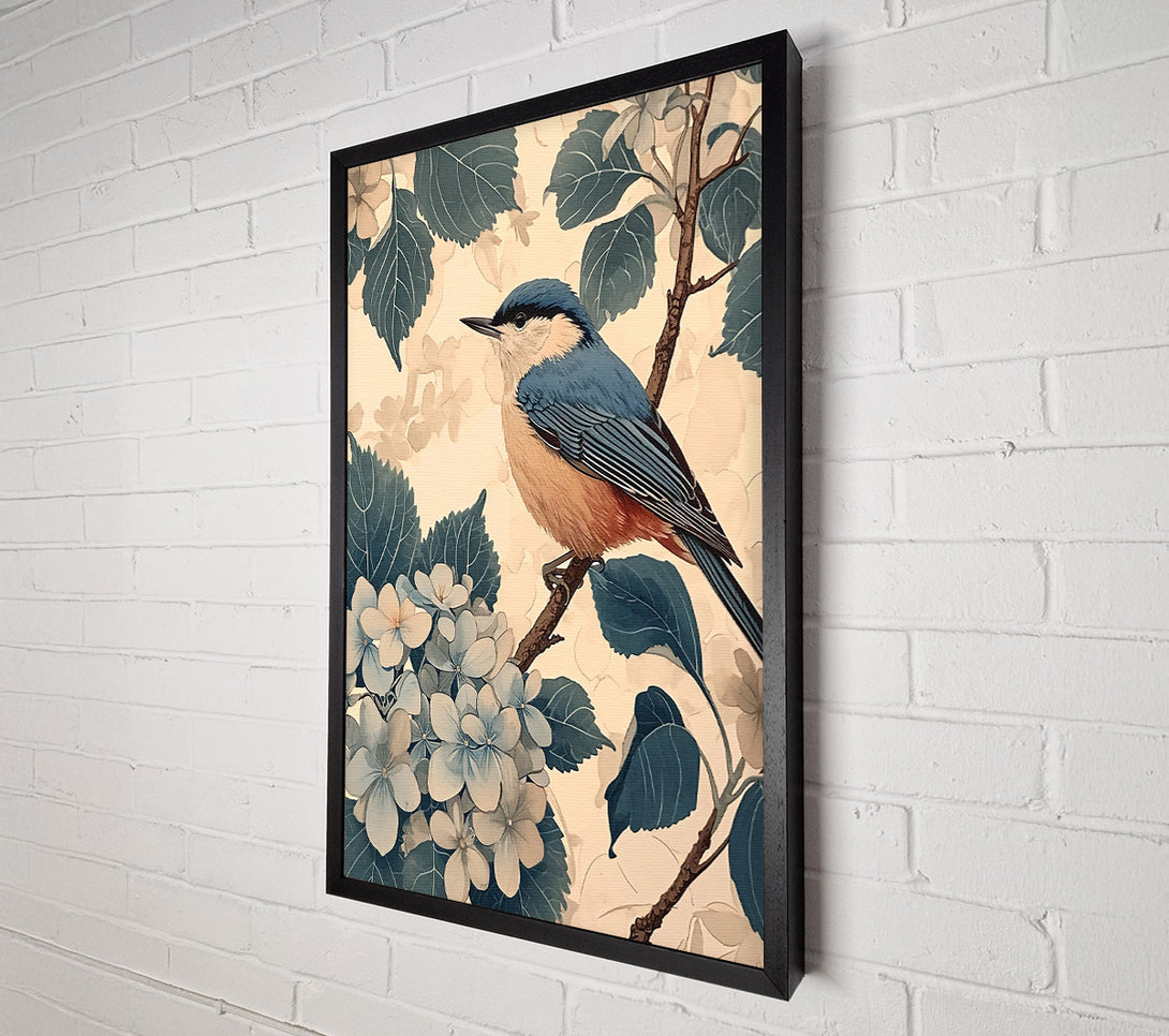  A Canvas Print of Blue Nuthatch In Bloom Canvas Print