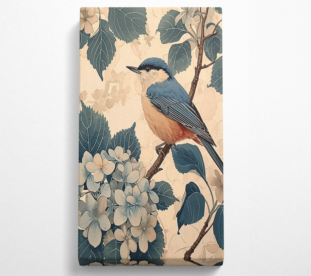  A Canvas Print of Blue Nuthatch In Bloom Canvas Print