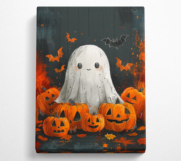  A Canvas Print of Orange Ghostly Delight Canvas Wall Art