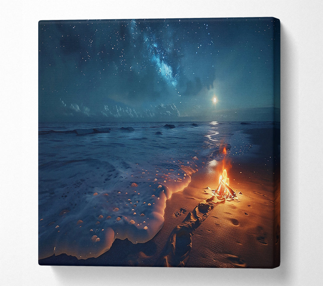  A Canvas Print of Orange Night Fire Canvas Wall Art