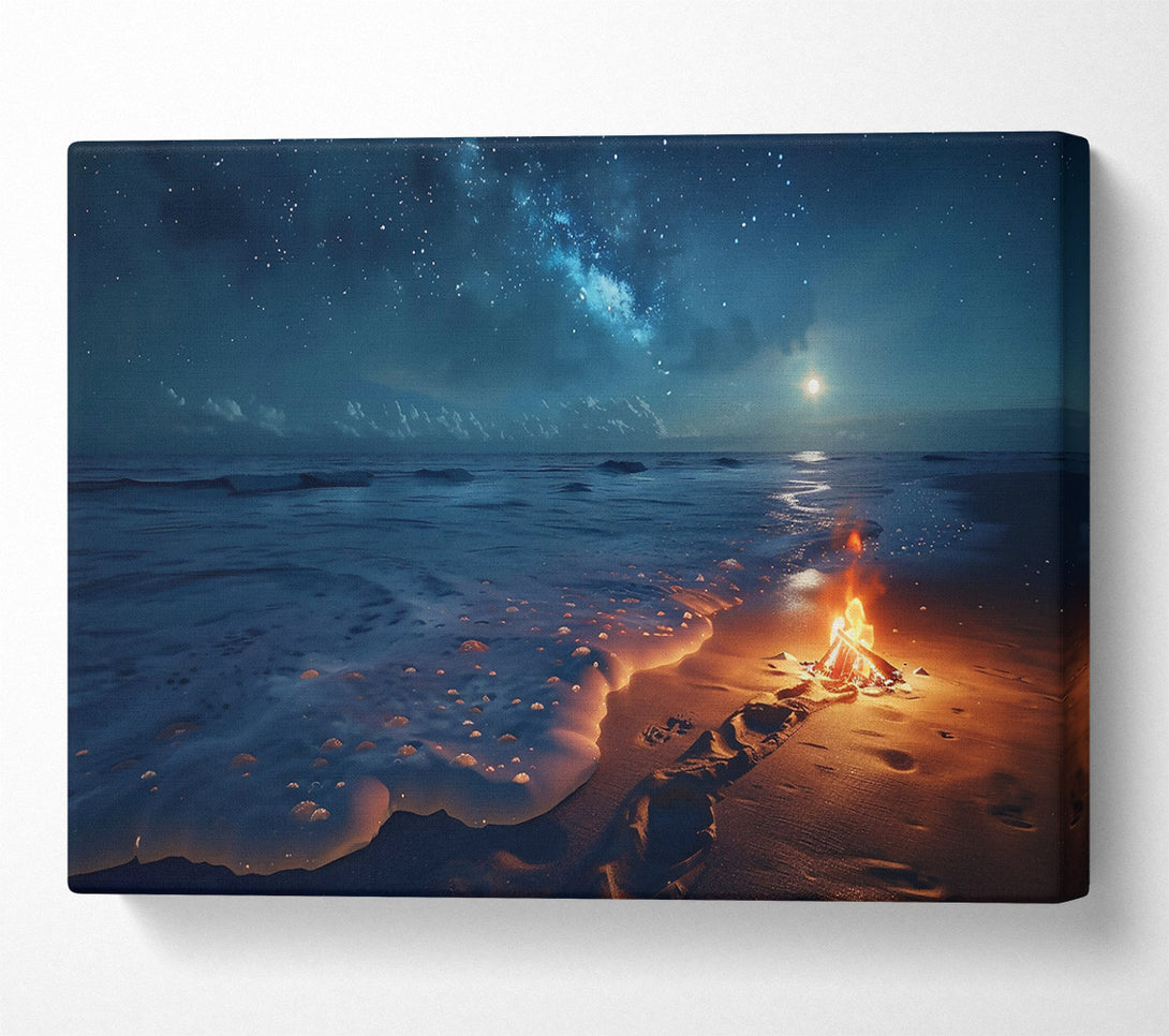  A Canvas Print of Orange Night Fire Canvas Wall Art