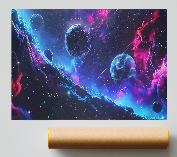 Blue Nebula Dreamscape Poster