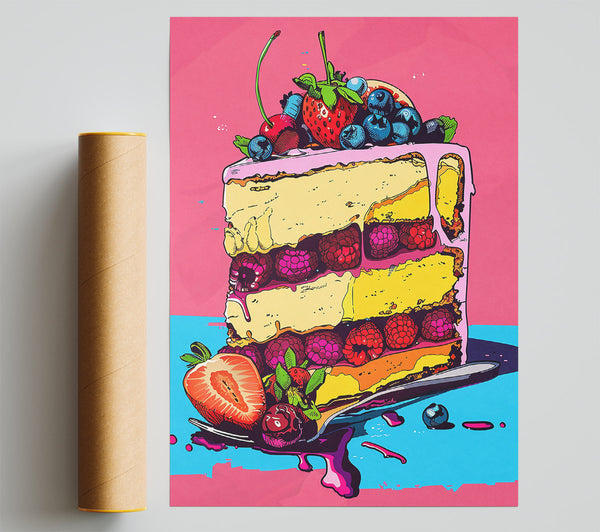 Pink Dripping Cake Print