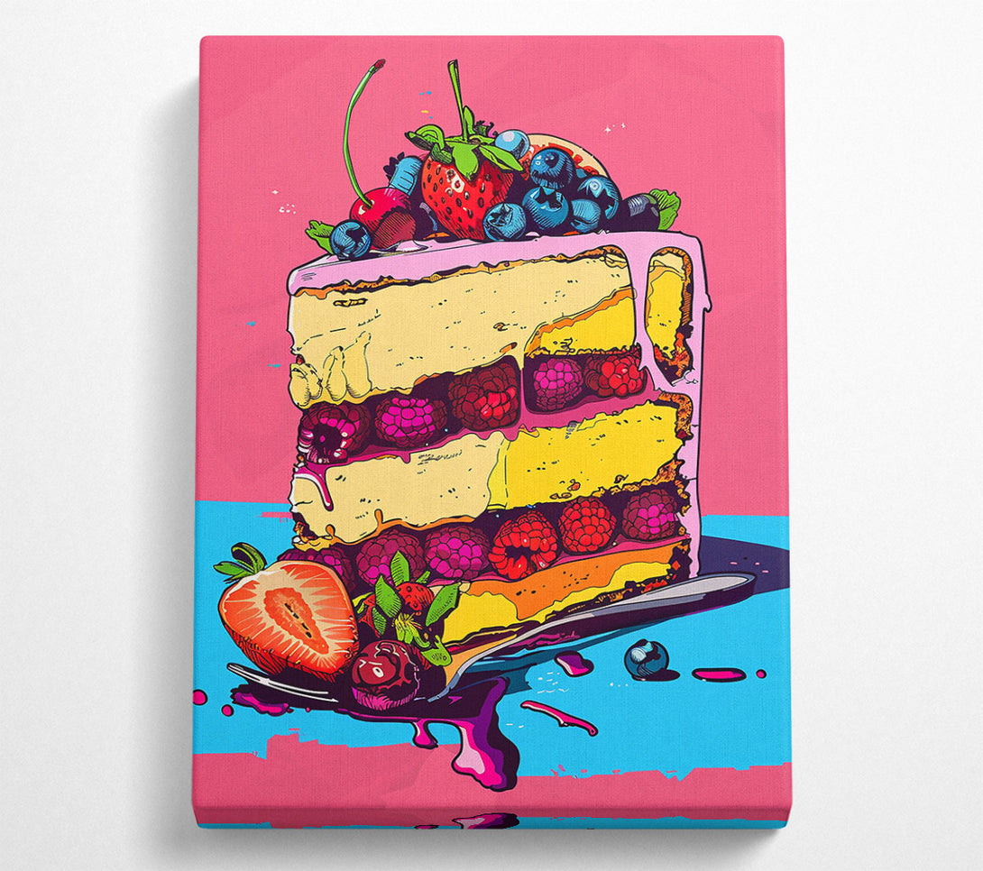  A Canvas Print of Pink Dripping Cake Canvas Print