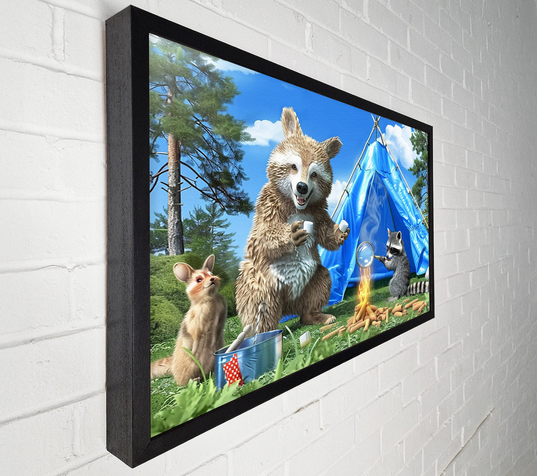  A Canvas Print of Blue Campfire Friends Canvas Art