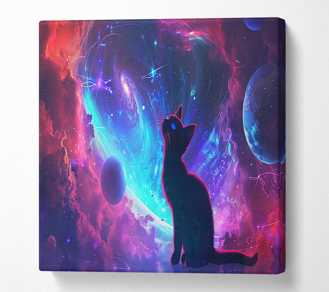  A Canvas Print of Pink Cosmic Kitty Canvas Print