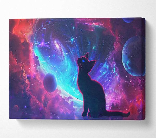  A Canvas Print of Pink Cosmic Kitty Canvas Print