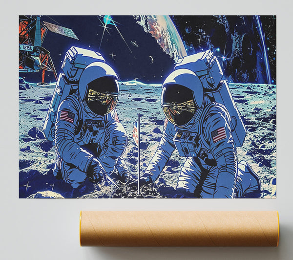 Blue Lunar Discovery Poster