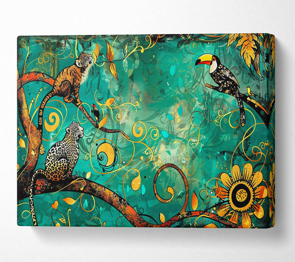  A Canvas Print of Emerald Jungle Dreams Canvas Wall Art