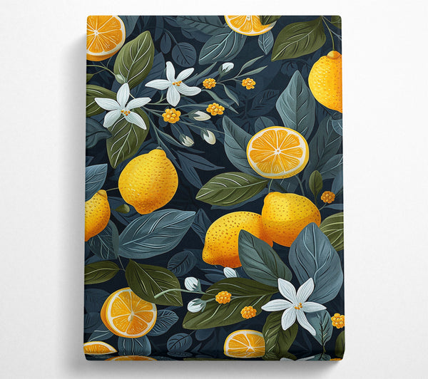  A Canvas Print of Lemons And Flowers Canvas Art
