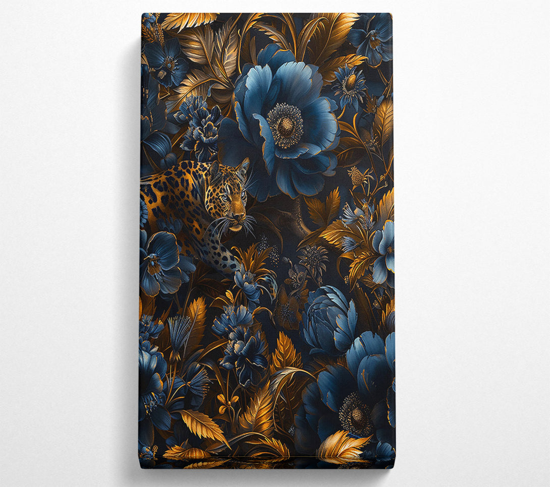  A Canvas Print of Leopard Gold Leaves Canvas Wall Art
