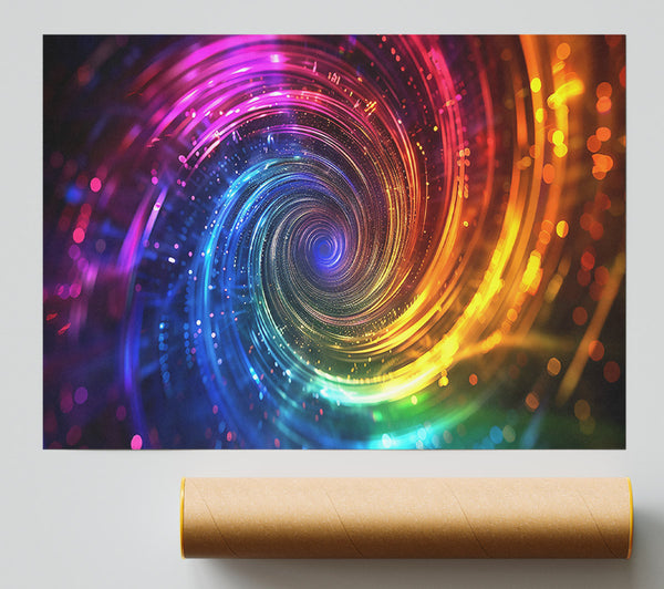 Blue Cosmic Vortex Poster