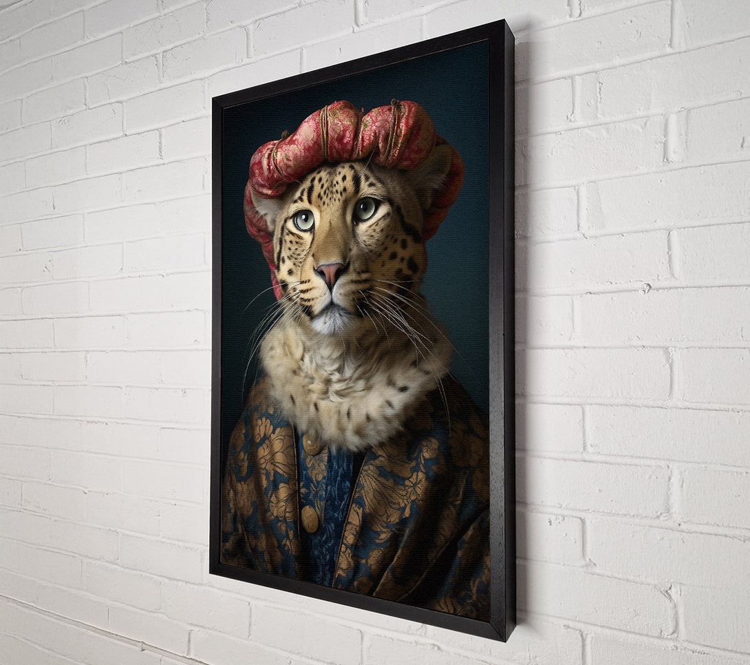  A Canvas Print of Leopard Hat Renaissance Canvas Print