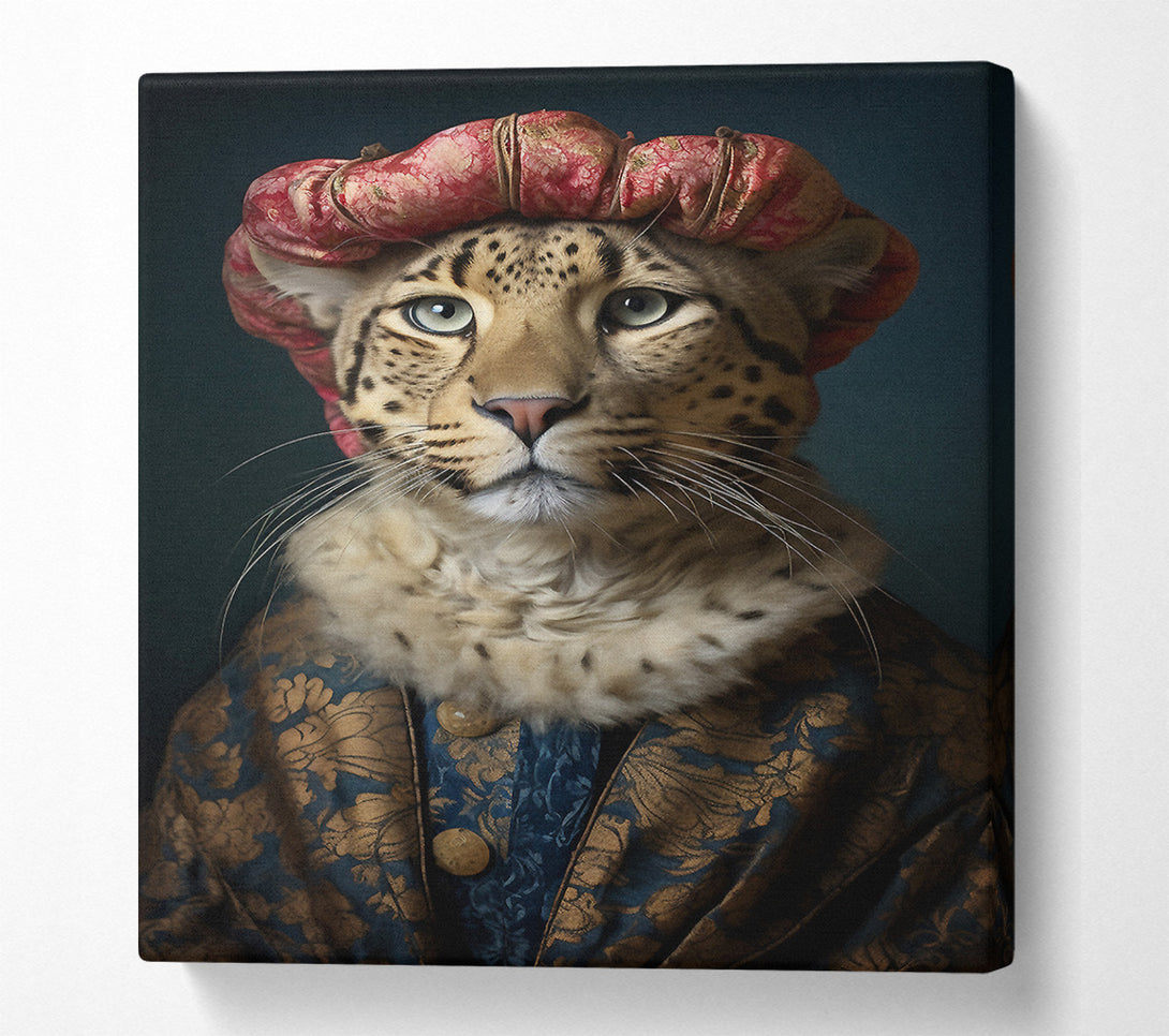  A Canvas Print of Leopard Hat Renaissance Canvas Print
