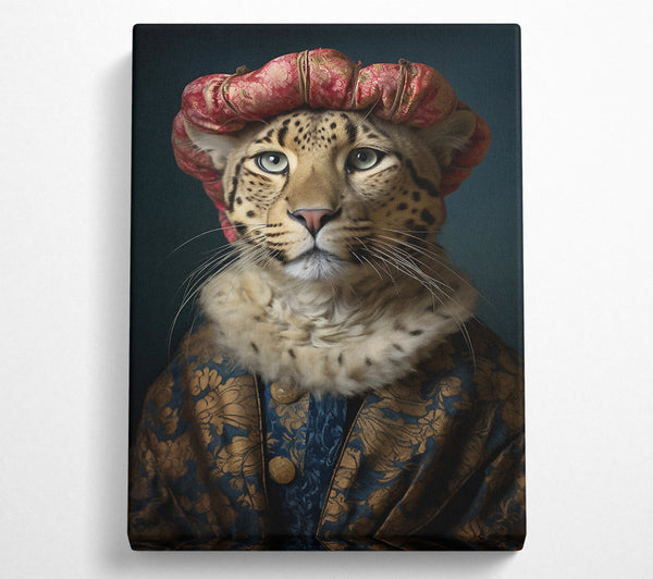 A Canvas Print of Leopard Hat Renaissance Canvas Print