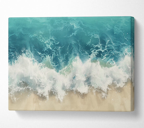  A Canvas Print of Aqua Ocean Waves Canvas Art