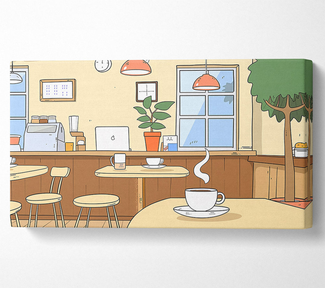  A Canvas Print of Creamy Coffee Shop Canvas Print