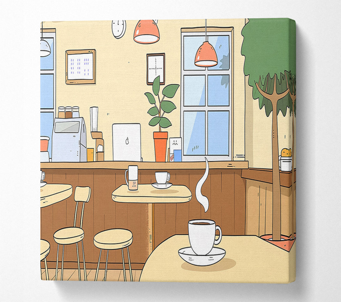  A Canvas Print of Creamy Coffee Shop Canvas Print