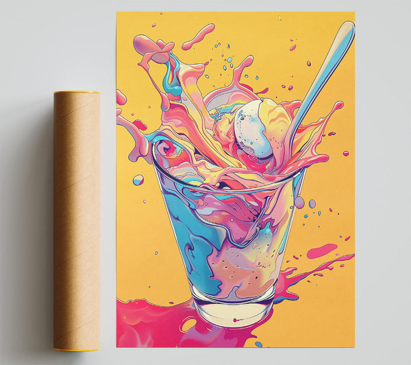 Pink Liquid Explosion Print
