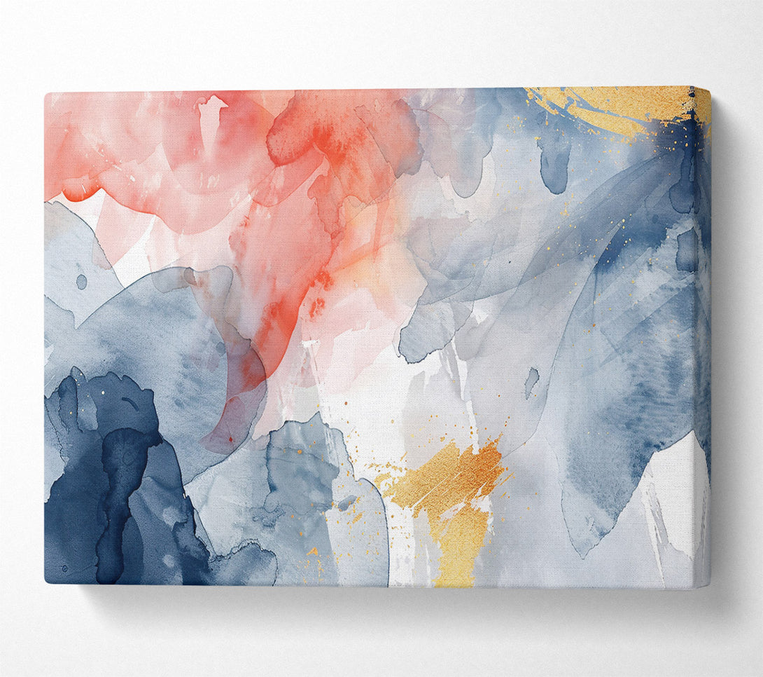  A Canvas Print of Golden Blue Abstract Canvas Print