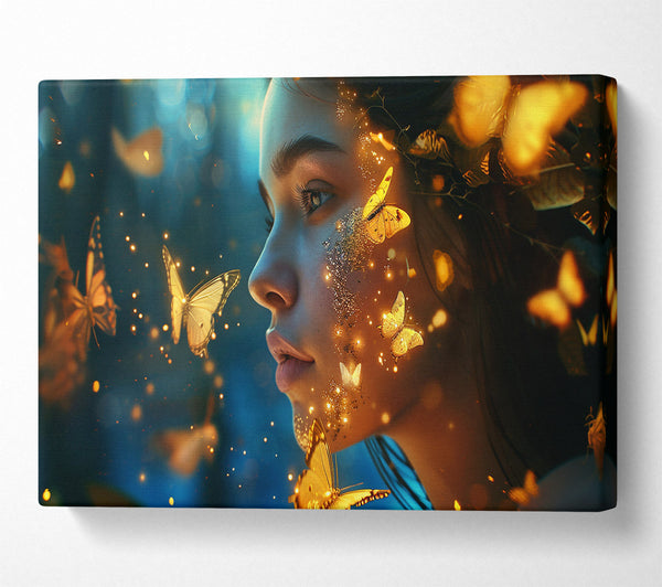  A Canvas Print of Golden Butterfly Dreams Canvas Art