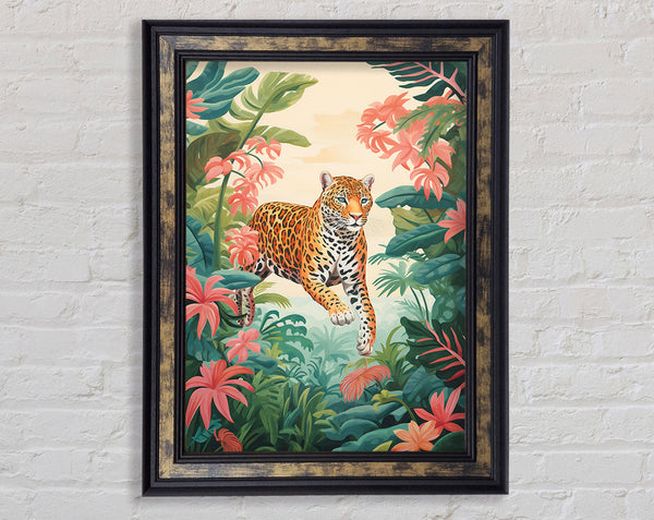 Leopard Pink Jungle Framed Print