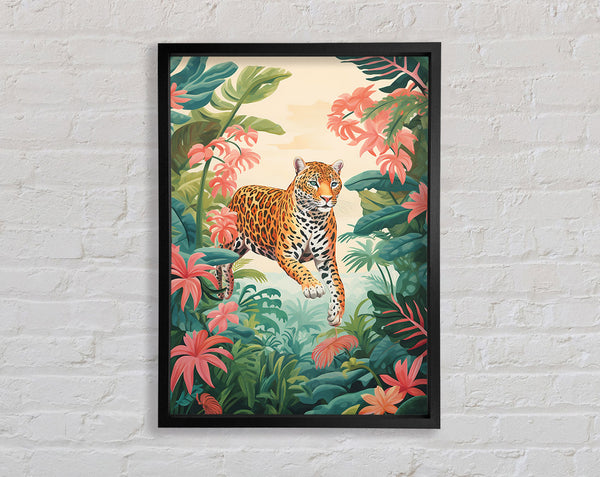 Leopard Pink Jungle Framed Print