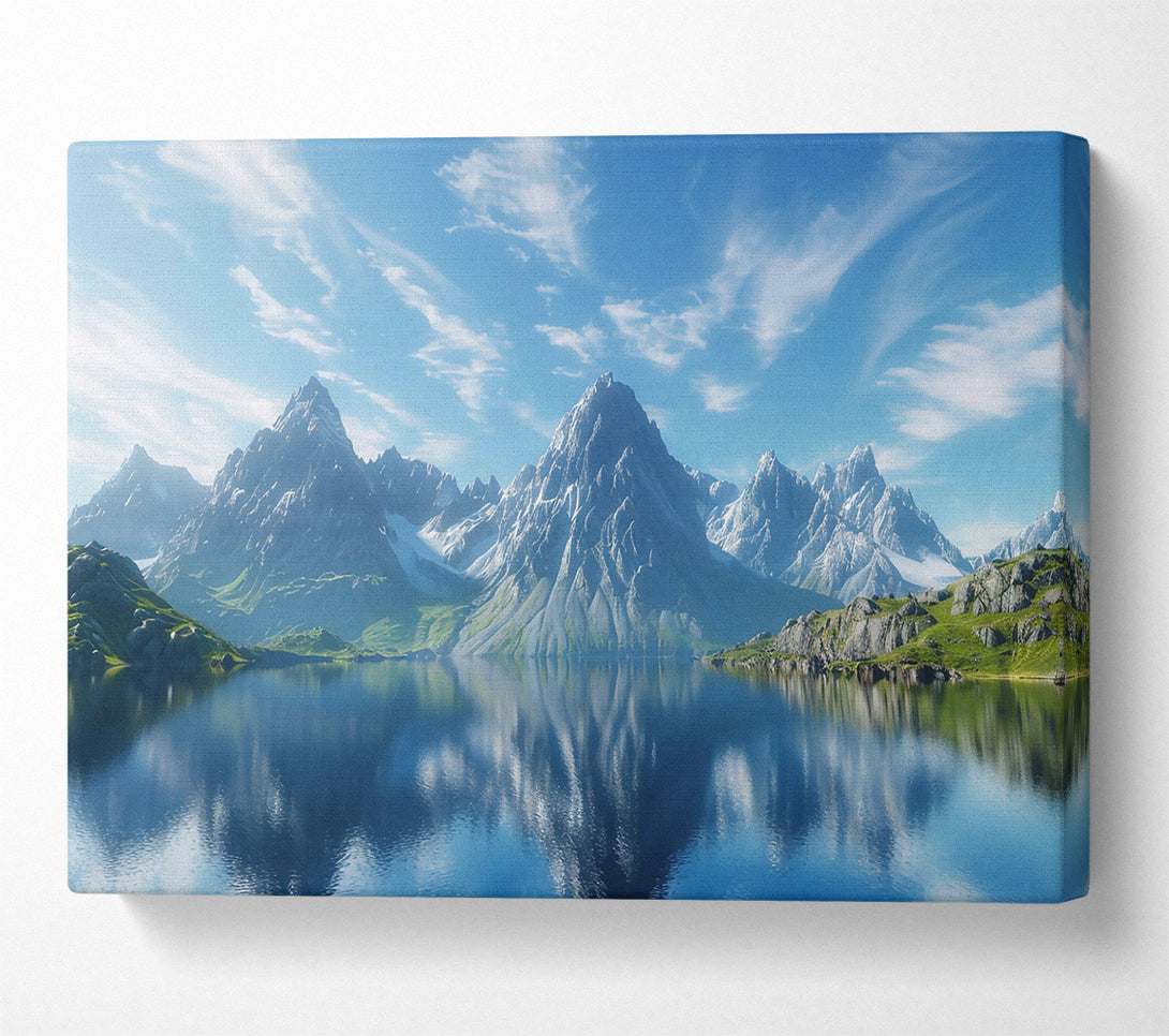  A Canvas Print of Azure Mountain Reflections Canvas Print