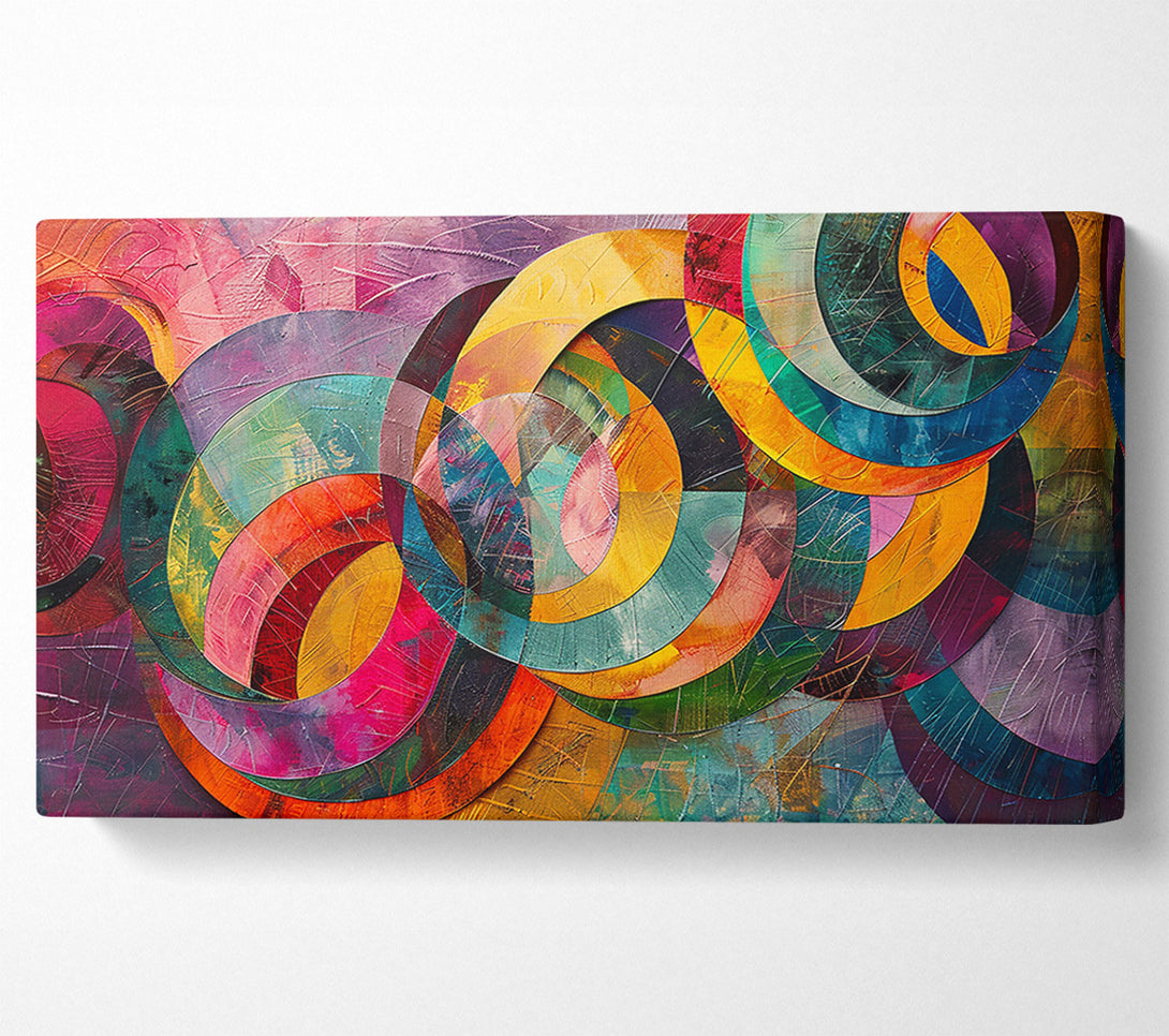  A Canvas Print of Golden Intertwined Circles Canvas Wall Art