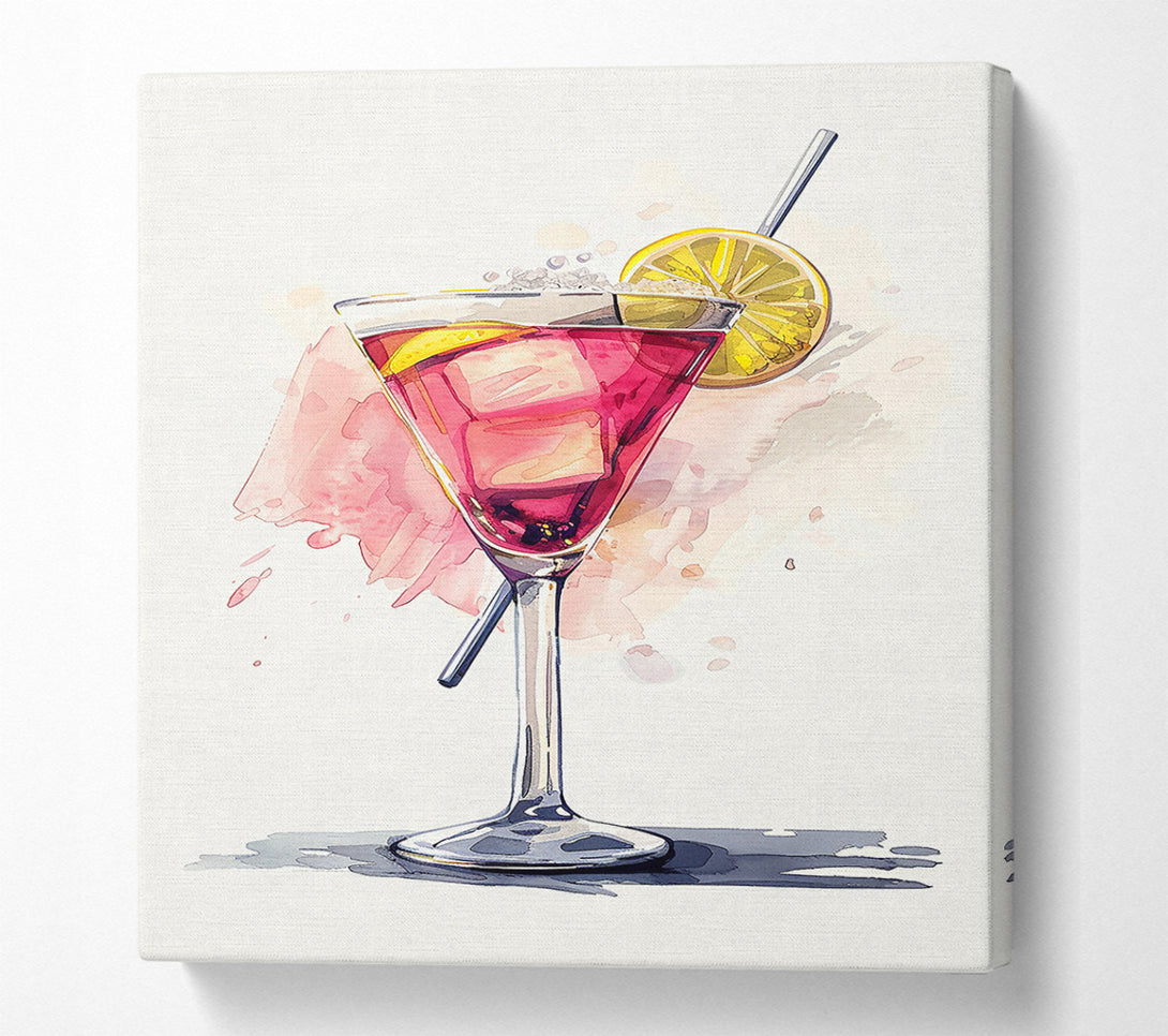  A Canvas Print of Pink Sunset Martini Canvas Print