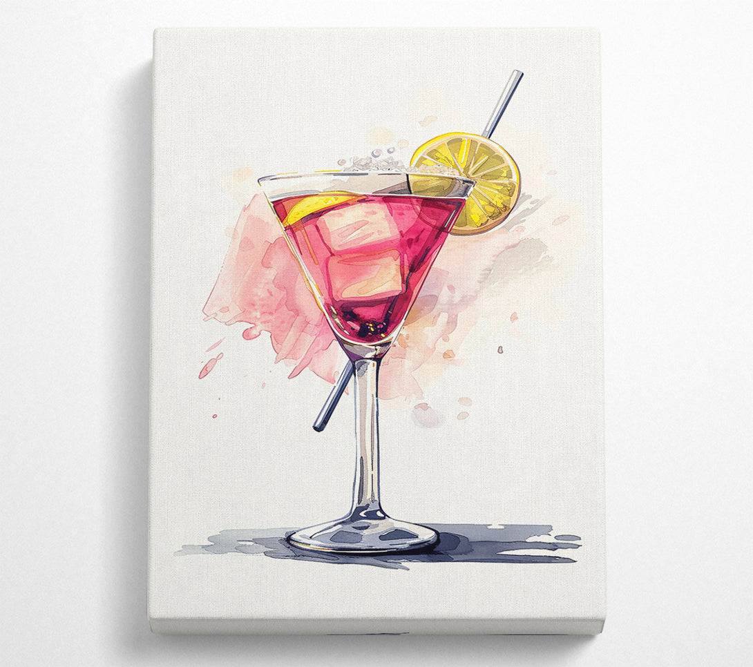  A Canvas Print of Pink Sunset Martini Canvas Print