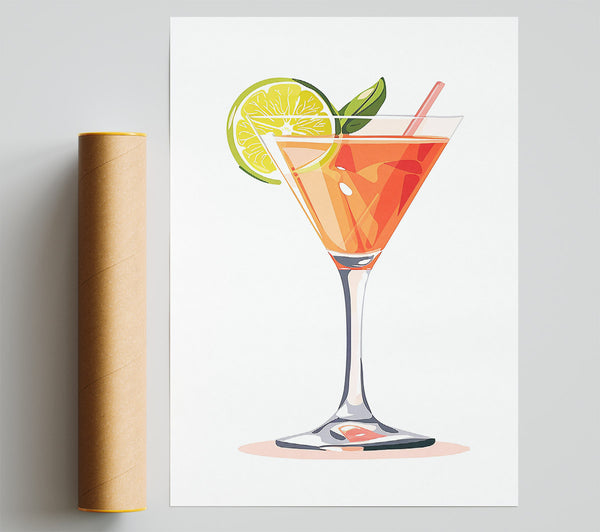 Orange Sunset Cocktail Poster