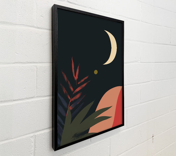 Crimson Moonlit Palms