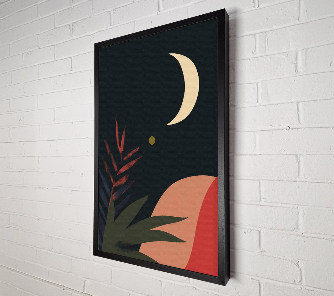  A Canvas Print of Crimson Moonlit Palms Canvas Art