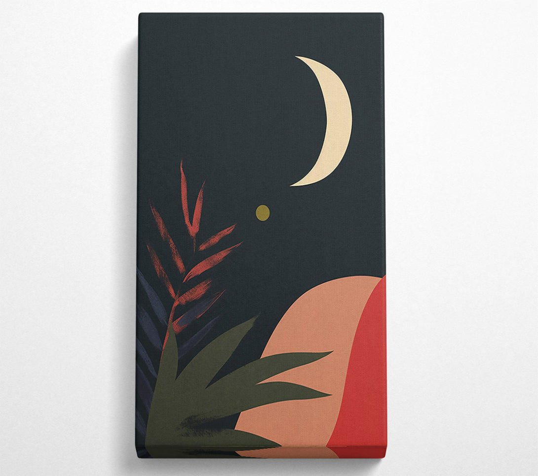  A Canvas Print of Crimson Moonlit Palms Canvas Art