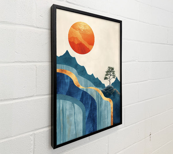 Golden Blue Sunset Mountains