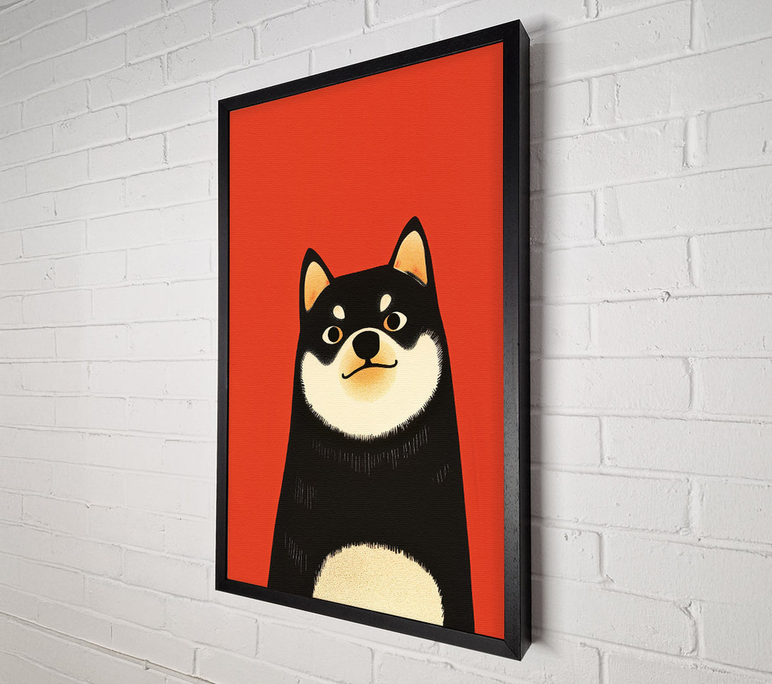  A Canvas Print of Red And Black Shiba Inu Canvas Wall Art