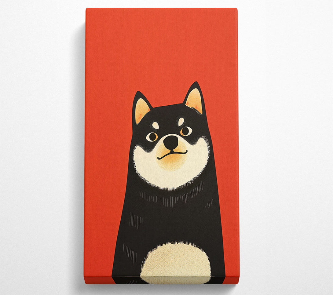  A Canvas Print of Red And Black Shiba Inu Canvas Wall Art