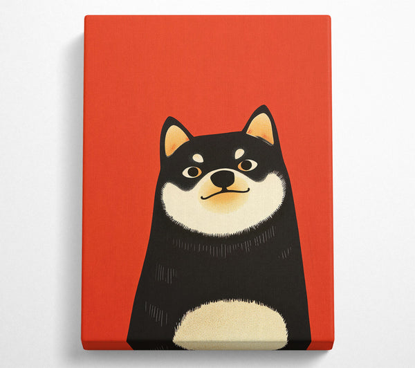  A Canvas Print of Red And Black Shiba Inu Canvas Wall Art