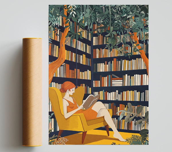 Library Girl Print