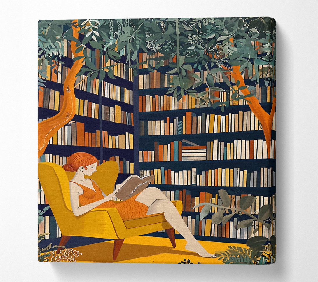  A Canvas Print of Library Girl Canvas Print
