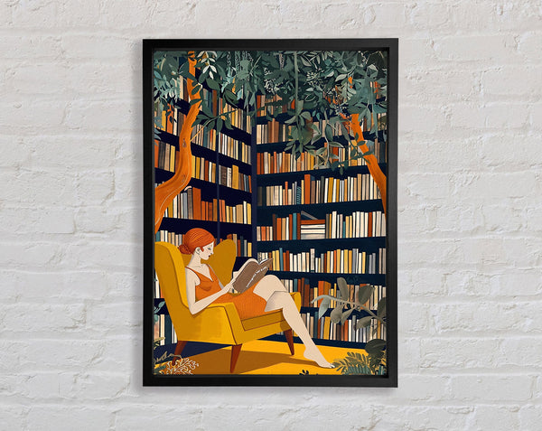 Library Girl Framed Print