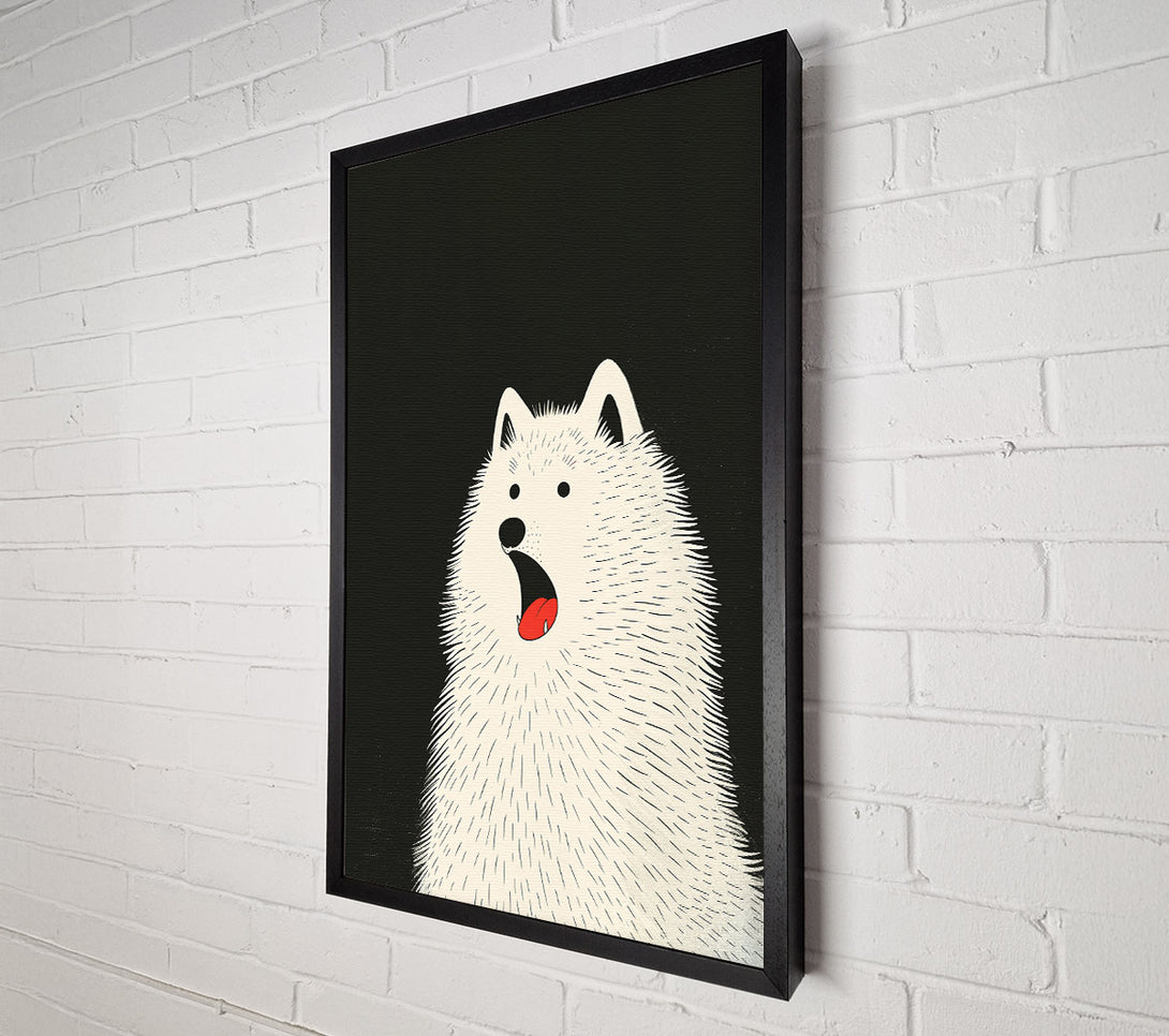  A Canvas Print of Red Tongue White Fur Canvas Wall Art